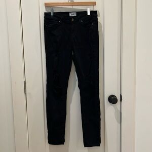Paige Denim Verdugo Ankle Ultra Skinny Jeans, Black, Size 29